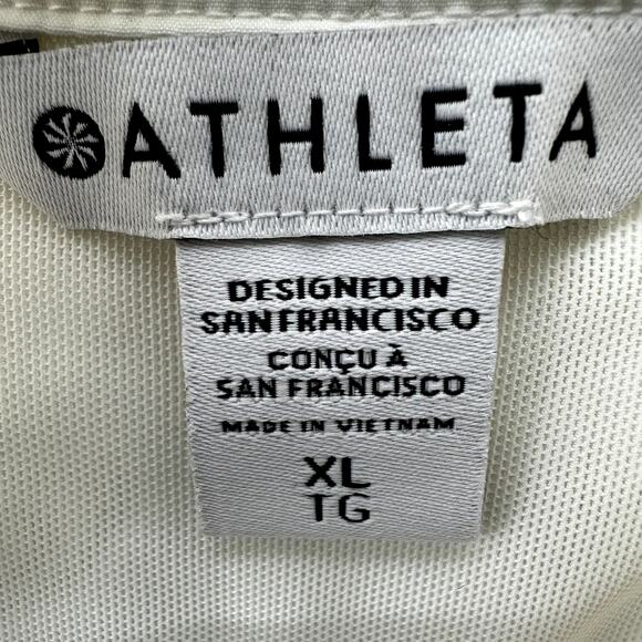 Athleta Advantage Poplin Athletic Top 1/4 Zip Tunic Golf Tennis Workout White XL - Picture 3 of 7
